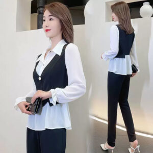 Up & Down , Blouse with Colar & Jacket With Trouser.